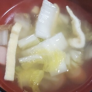 ほんだしで生姜香る白菜スープ